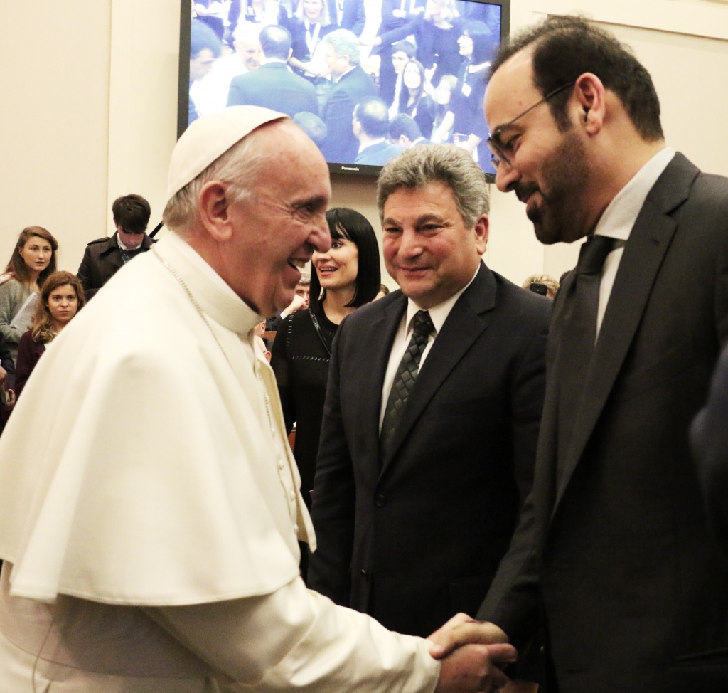 Mohammad Al Gergawi with Pope Francis, Head of the Catholic Church