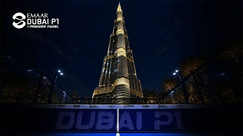 إعمار دبي بريميير بادل P1 تكشف عن الملعب الأكثر تميزا في العالم أمام برج خليفة استعدادا لانطلاق بطولة 2026